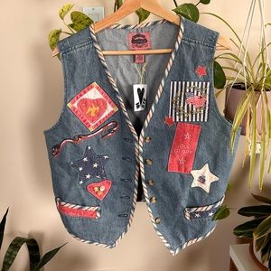 Vintage western denim vest